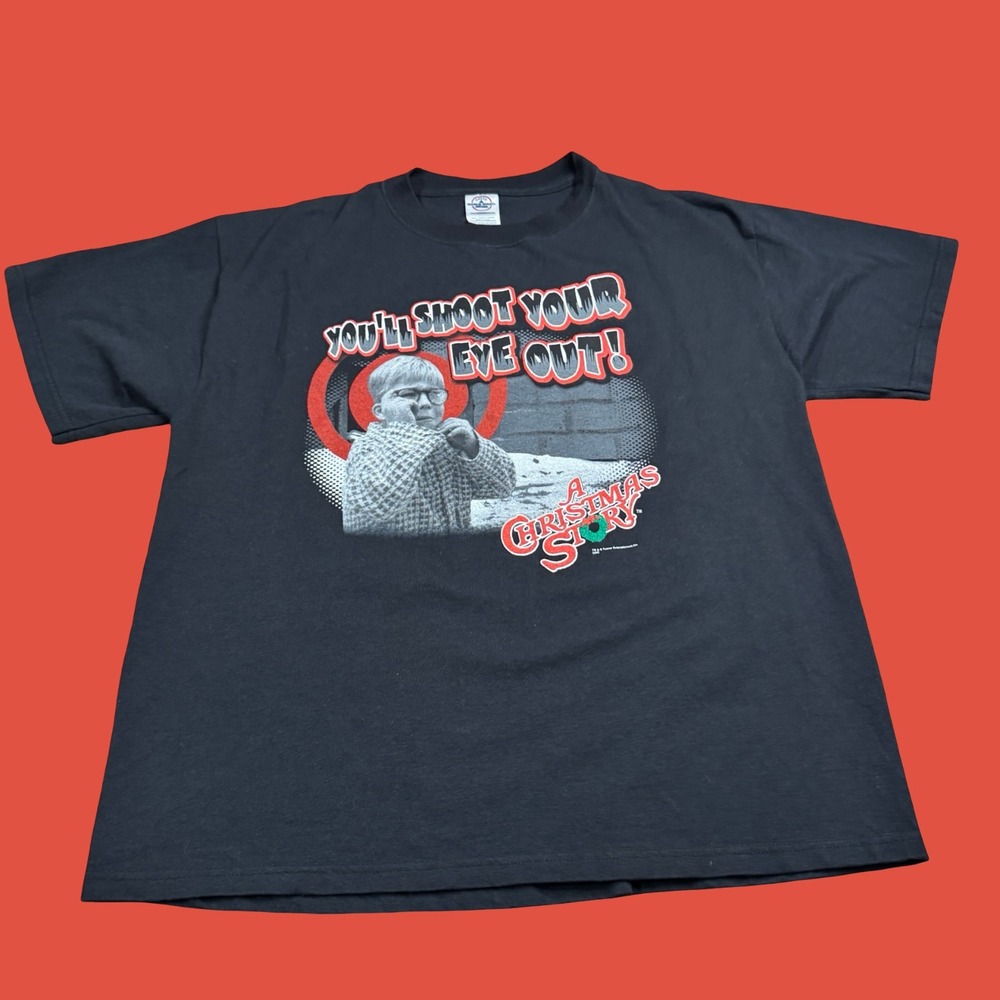 A Christmas Story T Shirt L Shoot Your Eye Out Graphic Movie Promo Holiday